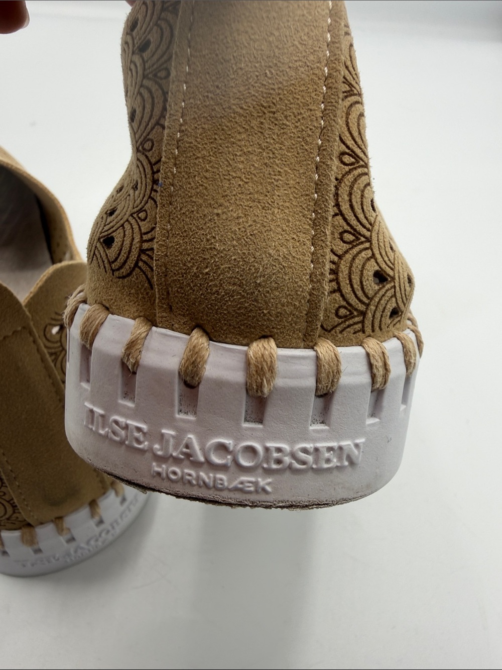 Ilse Jacobsen Tan Scalloped Perforated Slip-Ons - Picture 5 of 6
